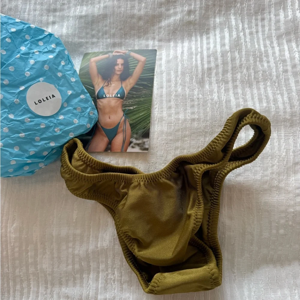 Loleia swimsuit bottoms “a side of olives - scrunchie bottoms”